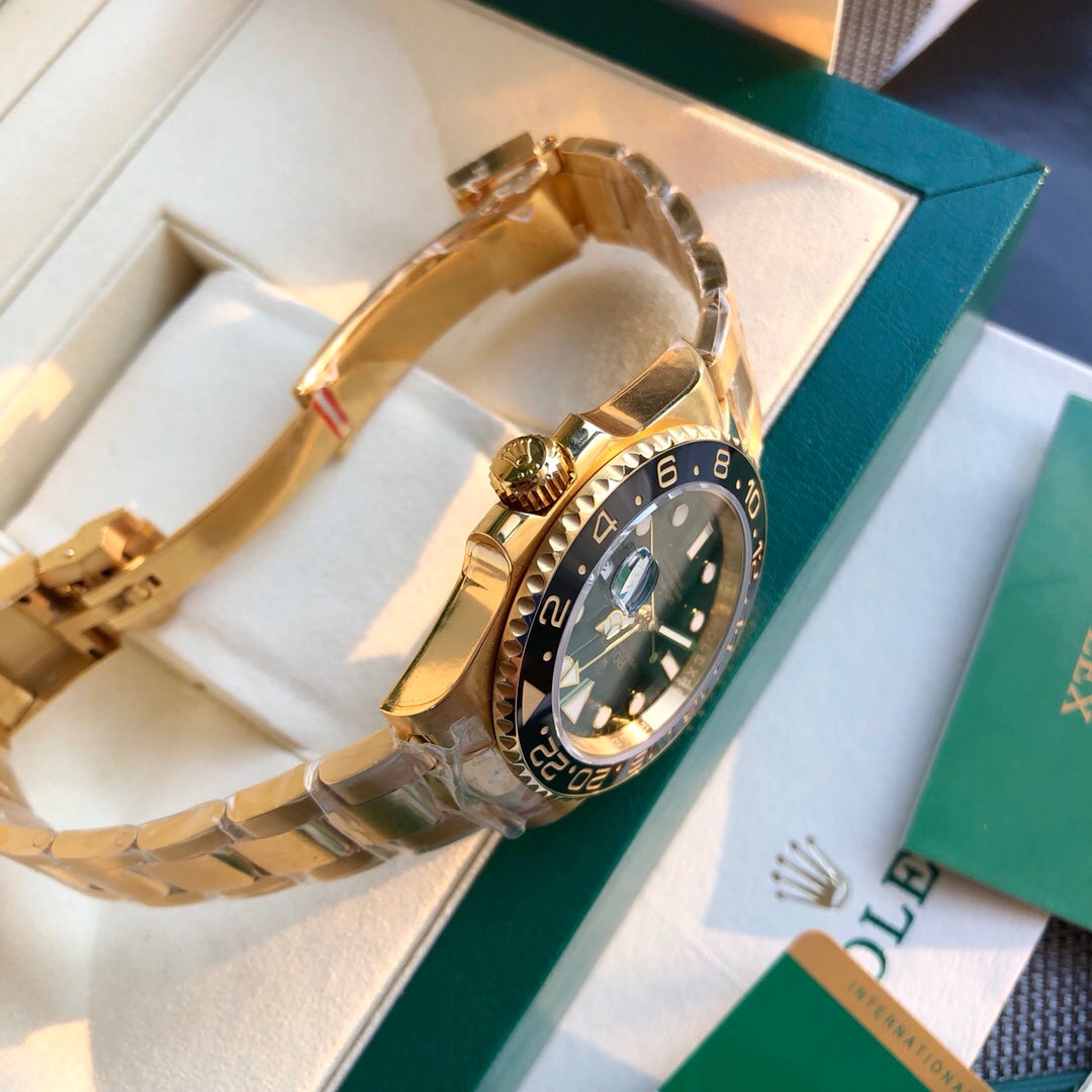 롤렉스 GMT-마스터 II 그린 다이얼 옐로우 골드 40mm
