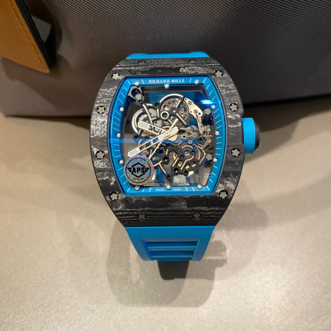 리차드 밀 부바 왓슨 블랙 카본 블루 밴드 라지