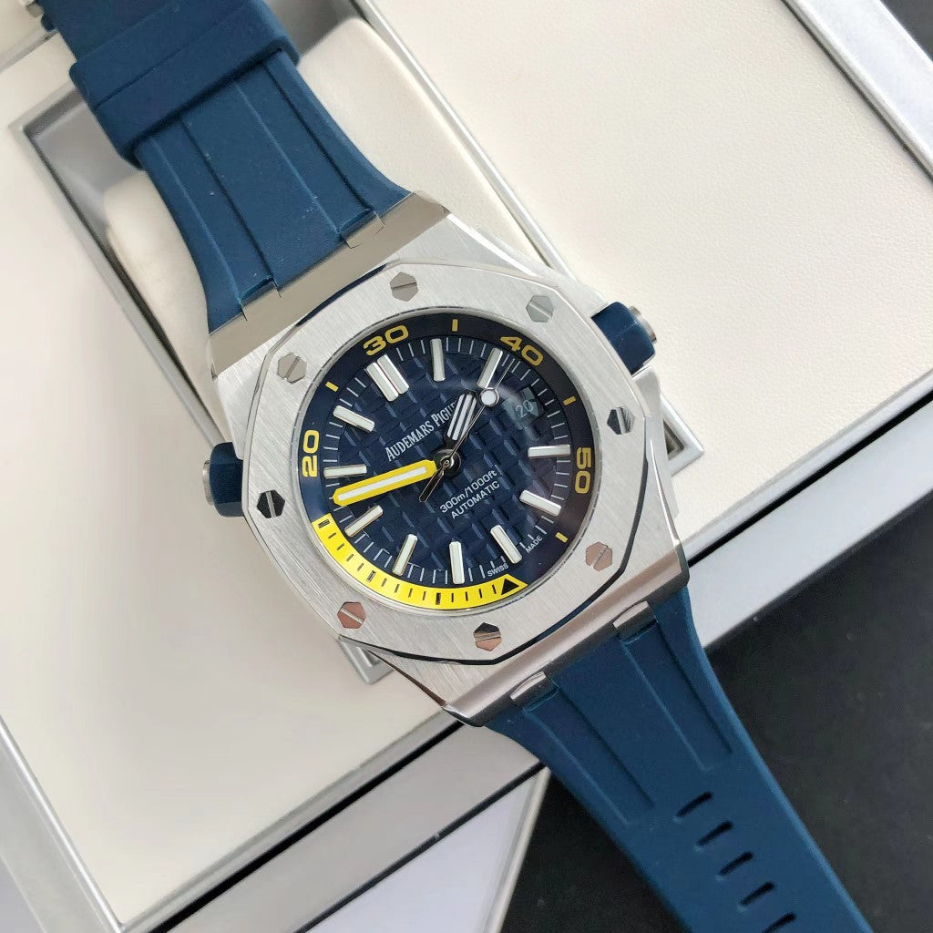 오데마피게 로얄오크 오프쇼어 다이버 블루 옐로우 42mm 펑키 컬러