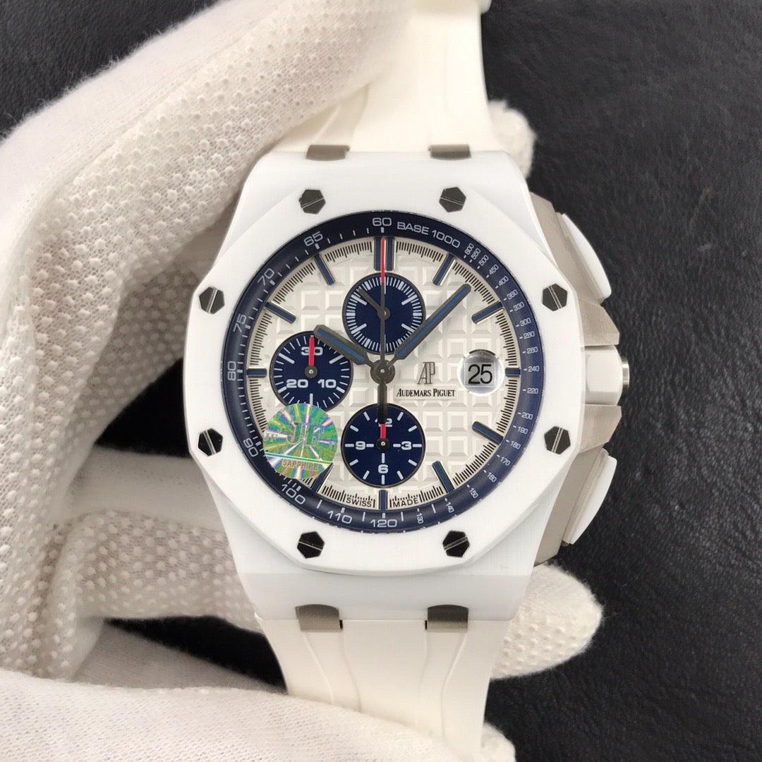 오데마피게 화이트 로얄오크 오프쇼어 44mm 화이트 세라믹