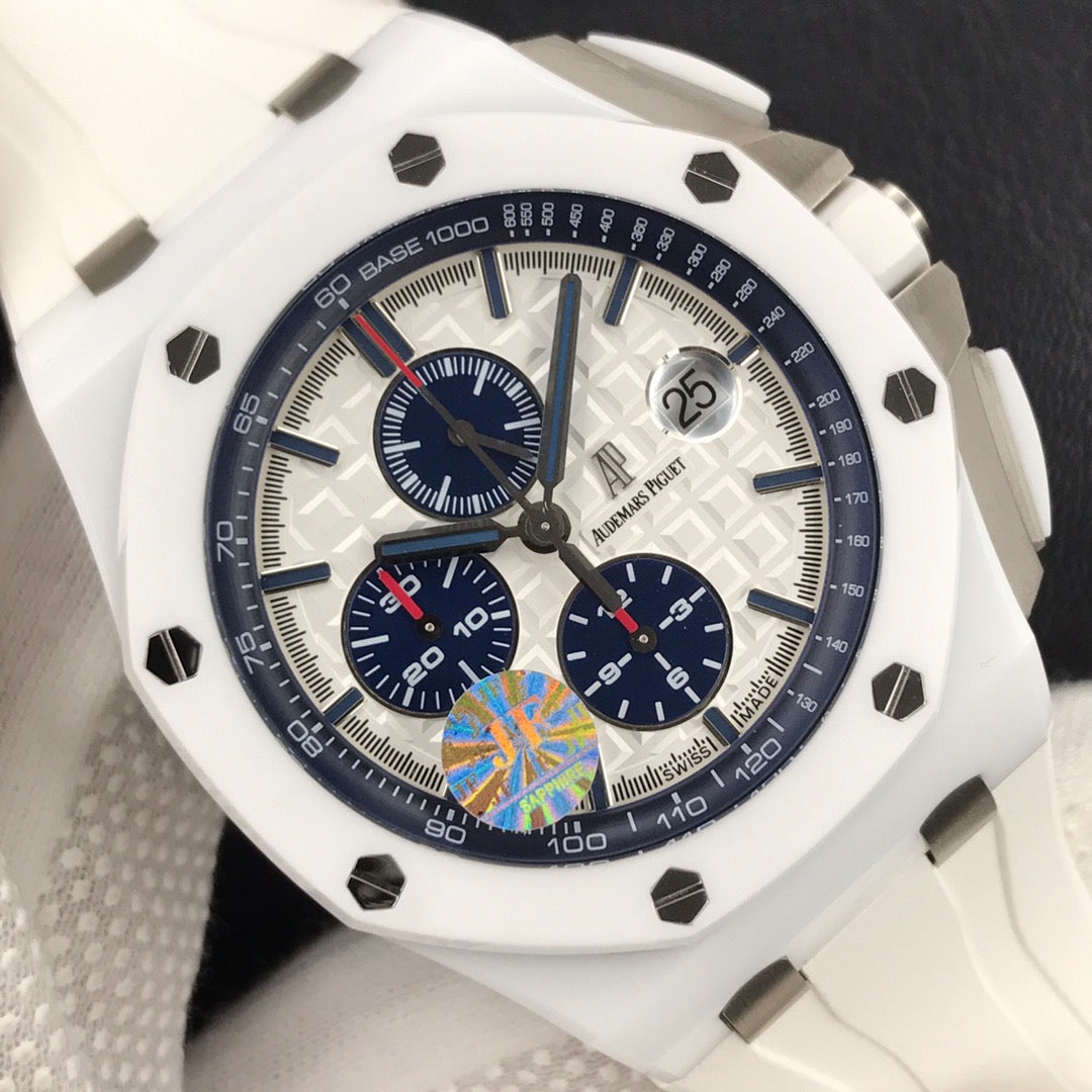 오데마피게 화이트 로얄오크 오프쇼어 44mm 화이트 세라믹