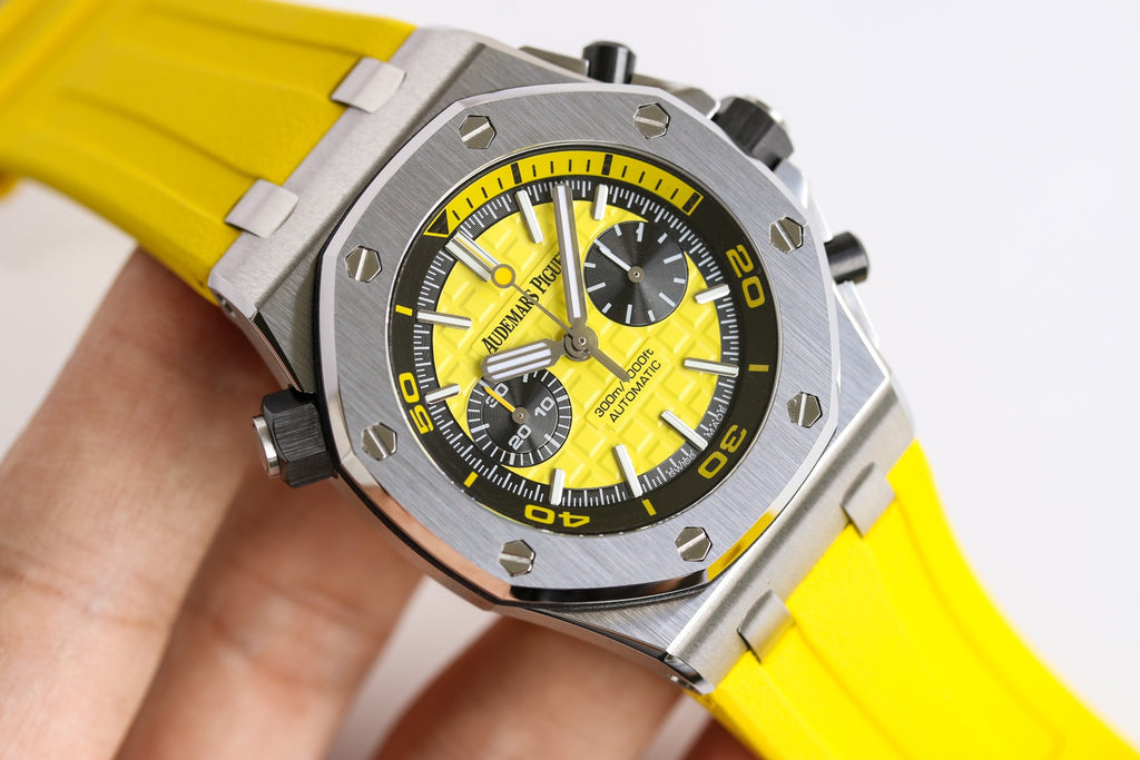 오데마피게 로얄오크 오프쇼어 다이버 크로노그래프 옐로우 42mm