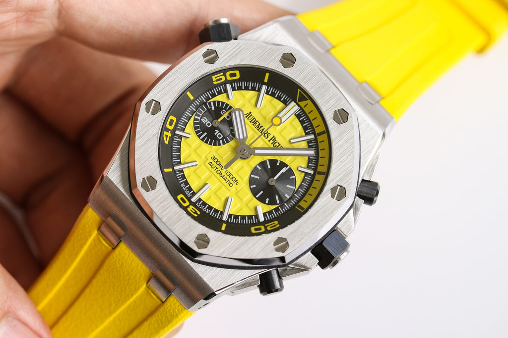오데마피게 로얄오크 오프쇼어 다이버 크로노그래프 옐로우 42mm