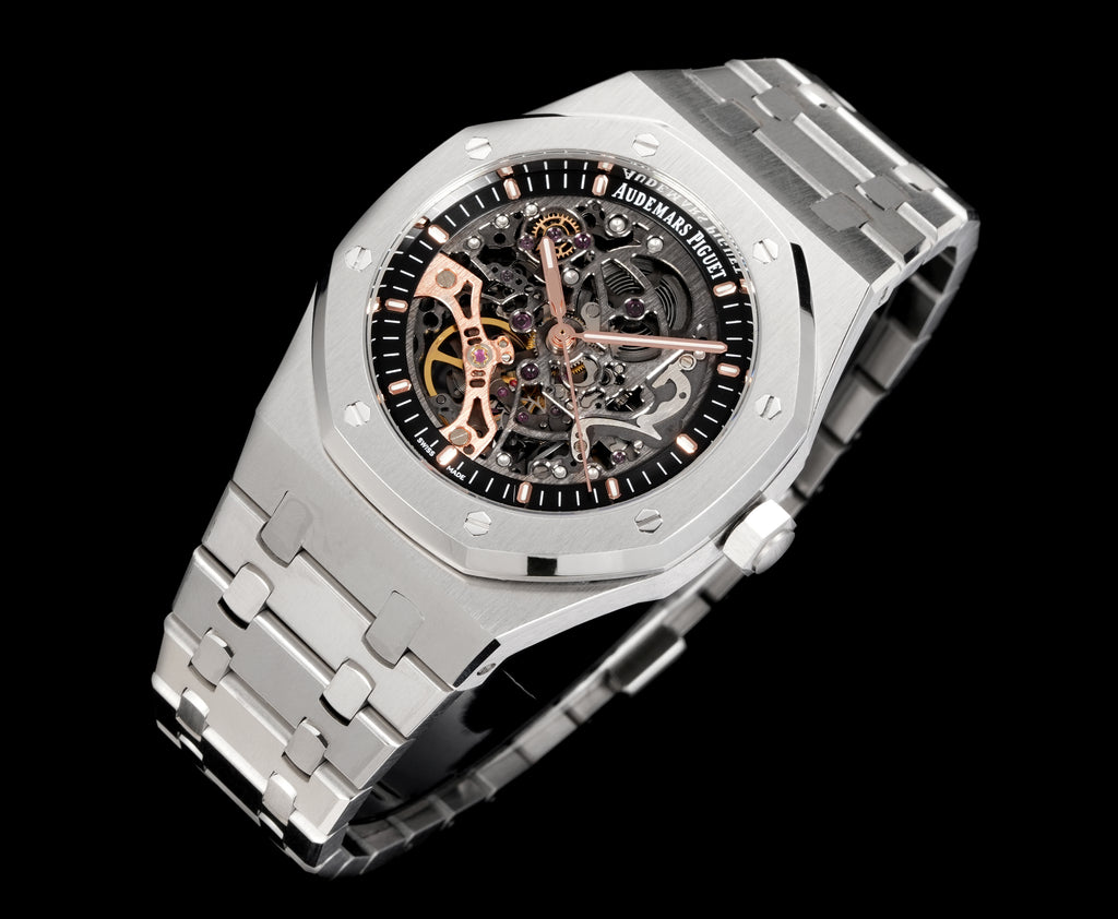 오데마피게 로얄오크 실버 더블 밸런스 휠 오픈워크 41mm