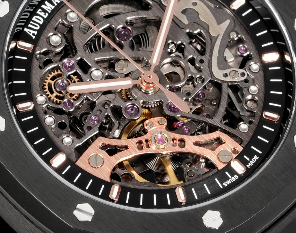 오데마피게 블랙 세라믹 로얄오크 더블 밸런스 휠 오픈워크 41mm