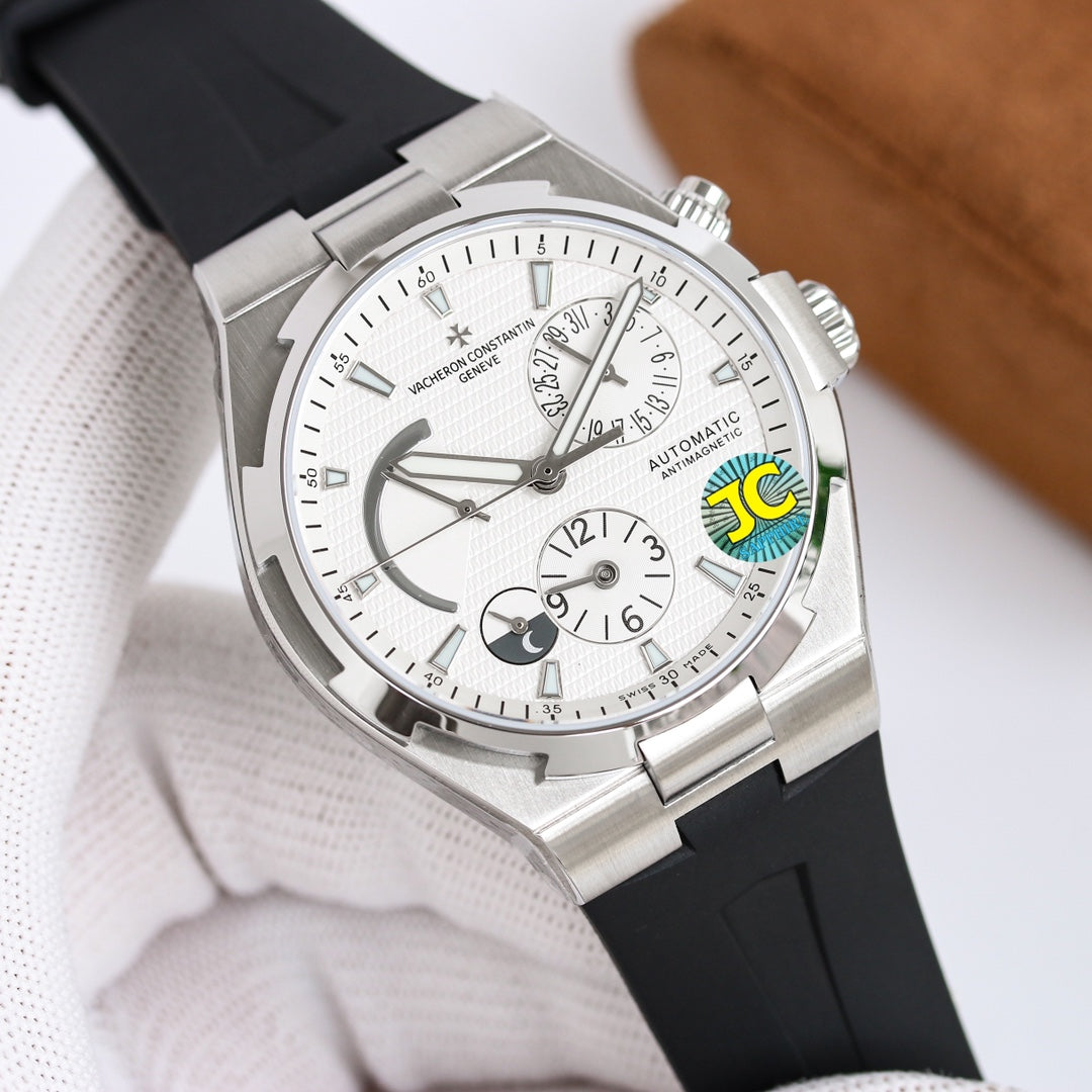 바쉐론 콘스탄틴 오버시즈 듀얼타임 문페이즈 41mm (실버 / 블랙)