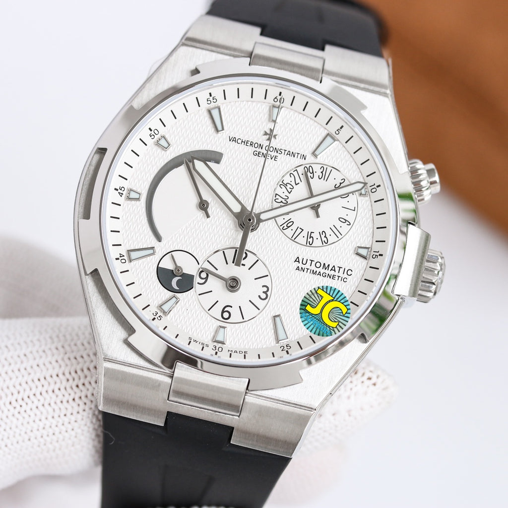 바쉐론 콘스탄틴 오버시즈 듀얼타임 문페이즈 41mm (실버 / 블랙)