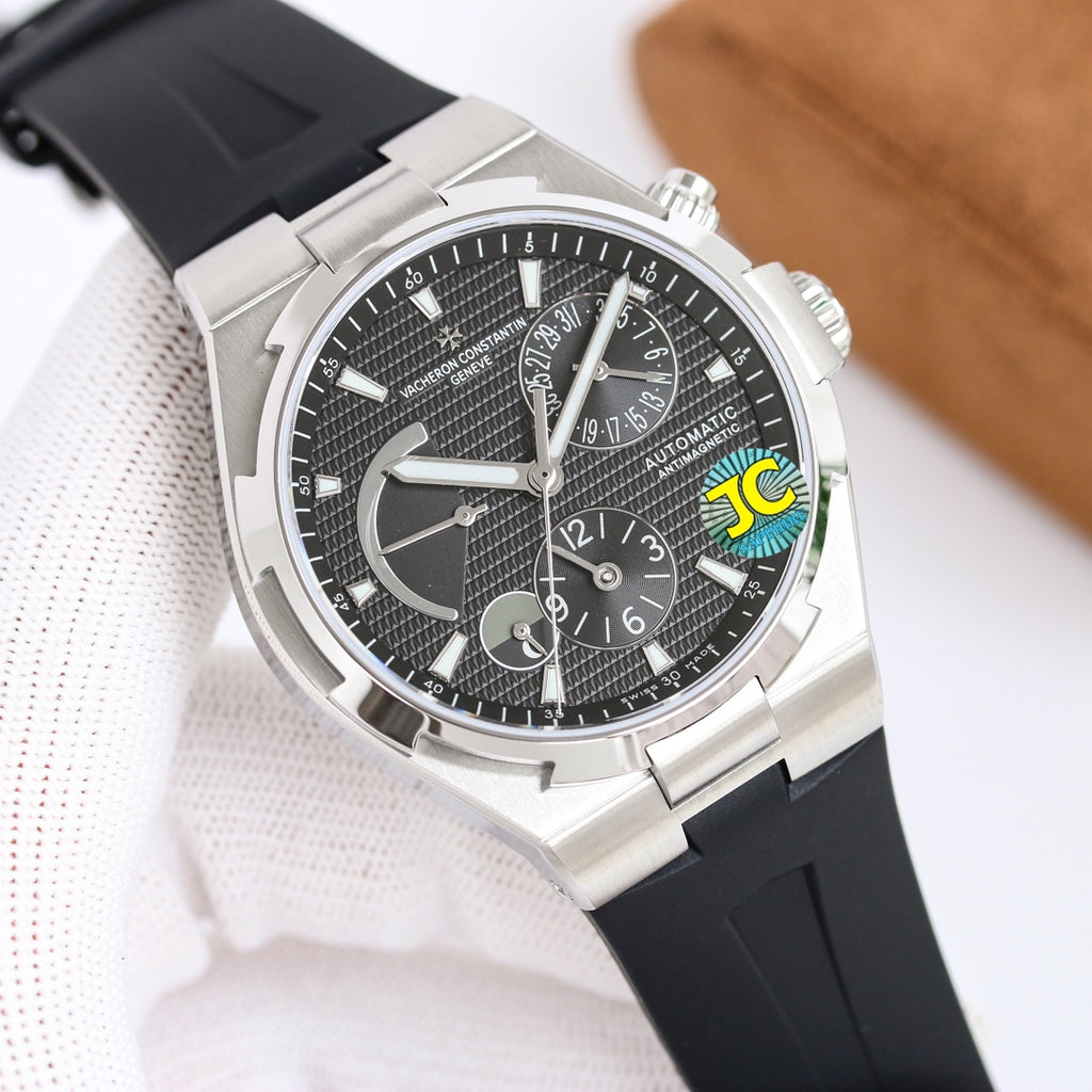 바쉐론 콘스탄틴 오버시즈 듀얼타임 문페이즈 41mm (실버 / 블랙)