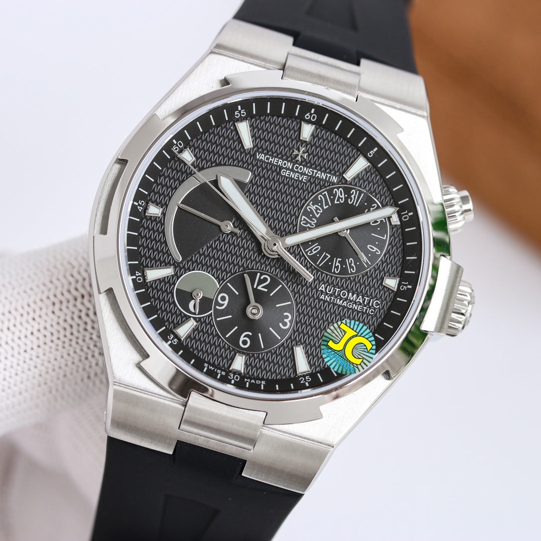 바쉐론 콘스탄틴 오버시즈 듀얼타임 문페이즈 41mm (실버 / 블랙)