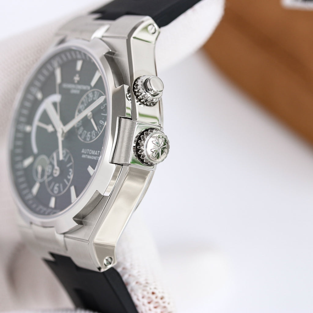 바쉐론 콘스탄틴 오버시즈 듀얼타임 문페이즈 41mm (실버 / 블랙)