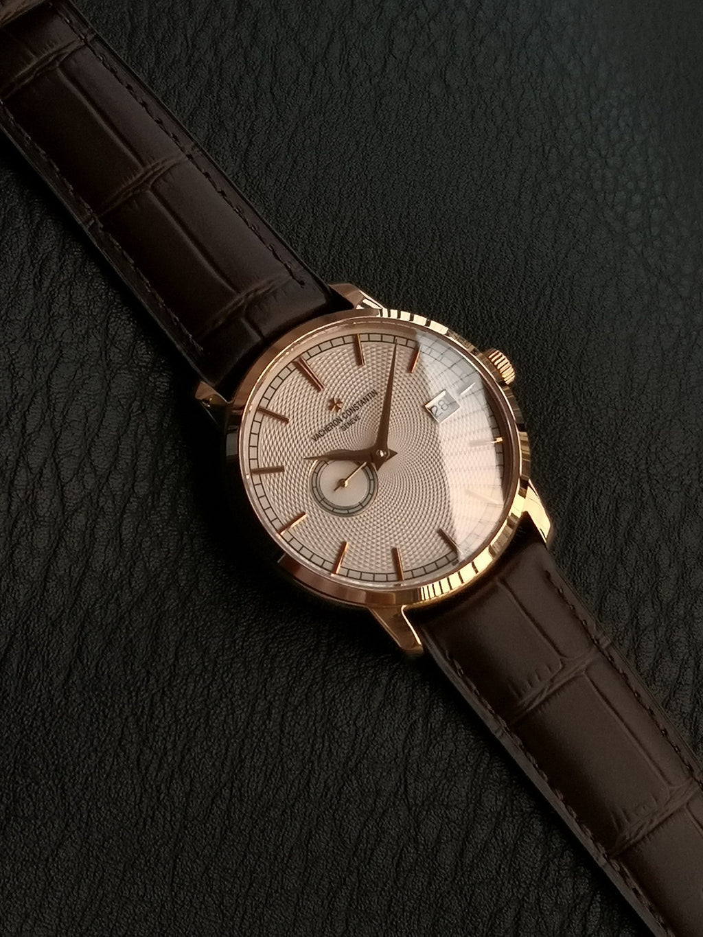바쉐론 콘스탄틴 트래디셔널 핑크 골드 38mm 드레스 워치
