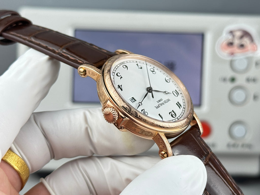 파텍필립 칼라트라바 오피서 로즈 골드 화이트 다이얼