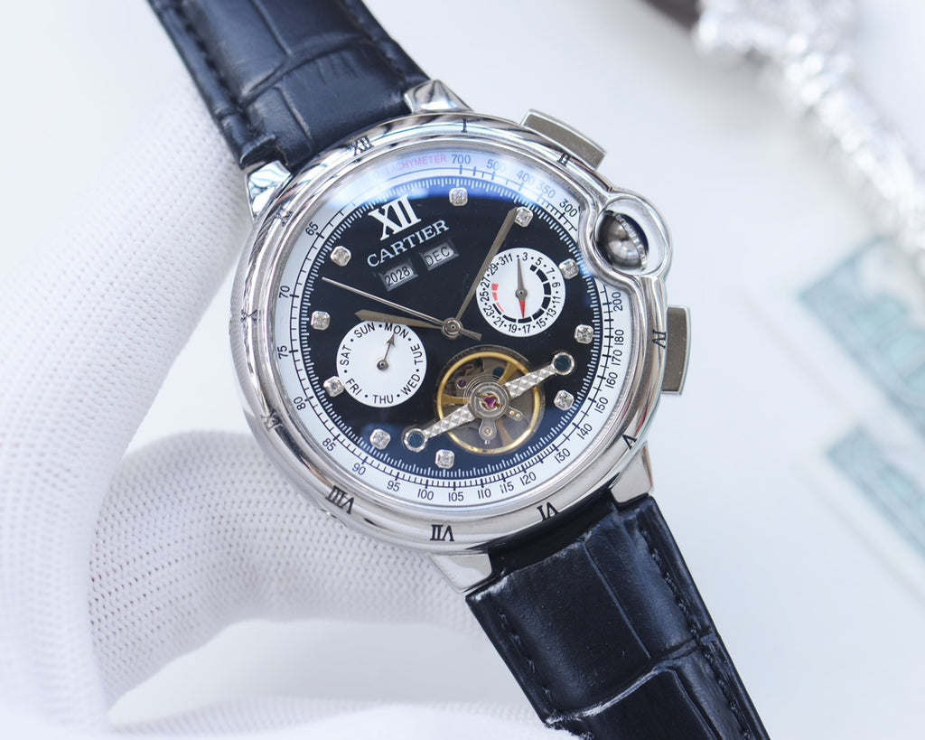 까르띠에 발롱 블루 퍼페추얼 캘린더 투르비옹 42mm 다이아 인덱스 (옐로우골드 / 로즈골드 / 스틸)