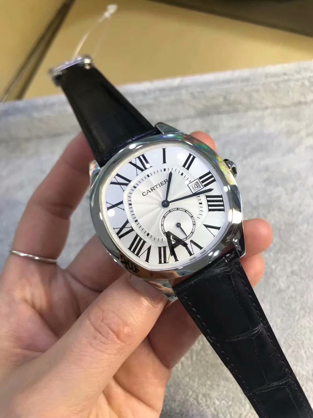 까르띠에 드라이브 드 까르띠에 41mm 실버 레더