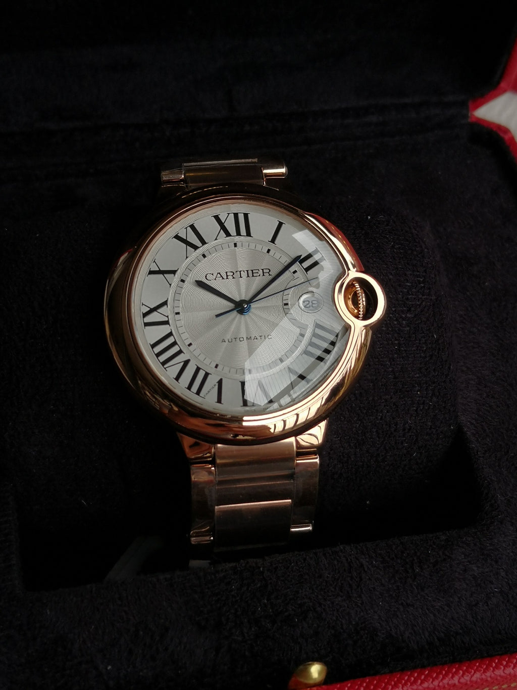 까르띠에 발롱 블루 42mm 핑크골드