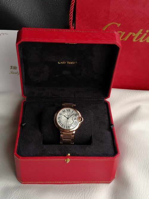 까르띠에 발롱 블루 42mm 핑크골드
