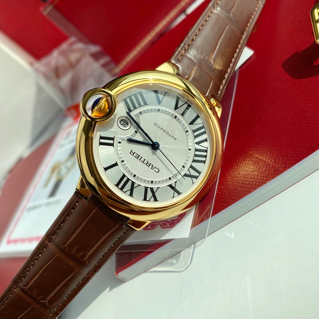 까르띠에 발롱 블루 42mm 화이트 핑크골드
