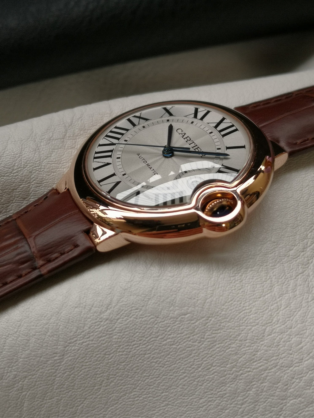 까르띠에 발롱 블루 42mm 화이트 핑크골드