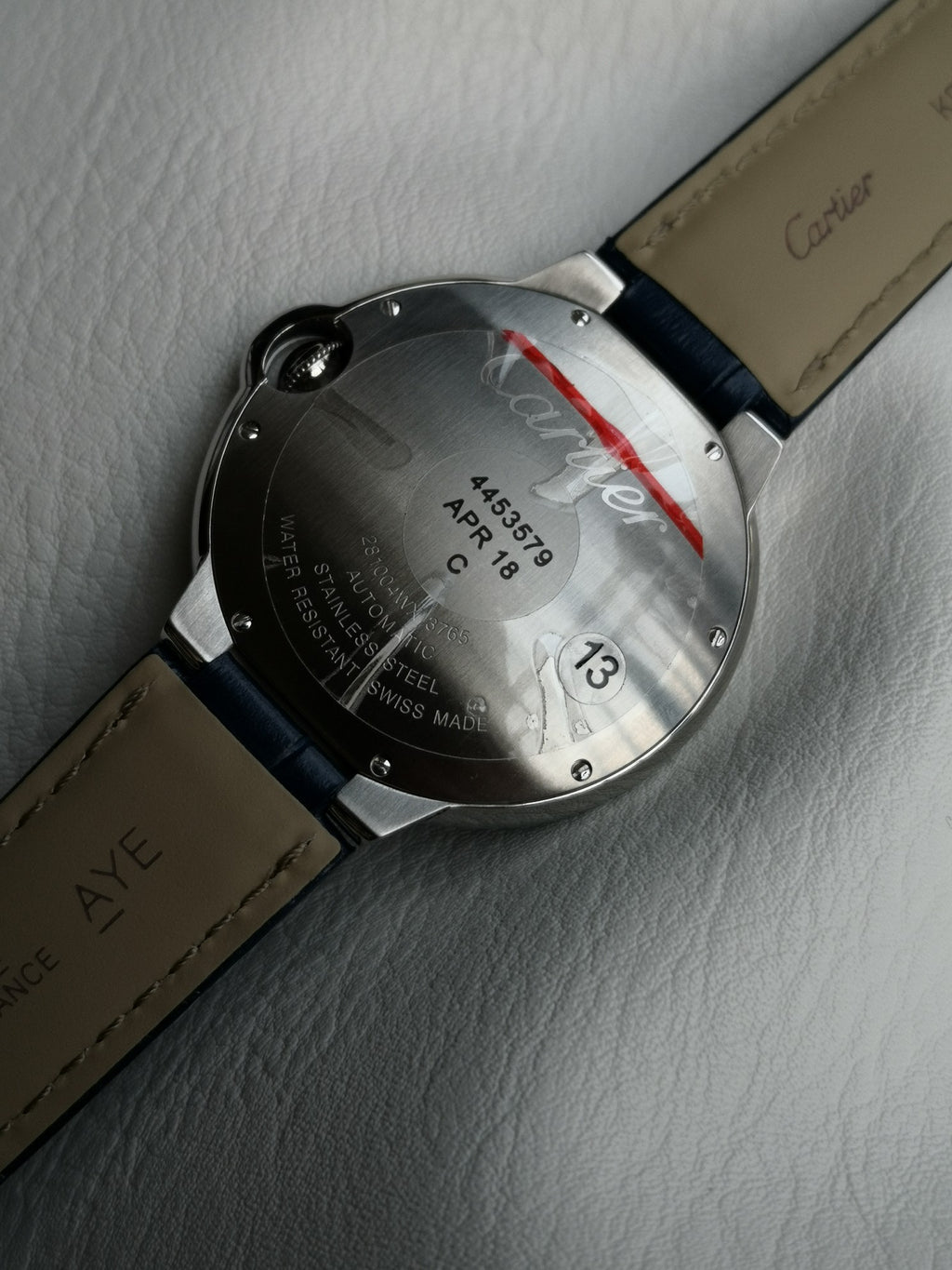 까르띠에 발롱 블루 42mm 블루 레더