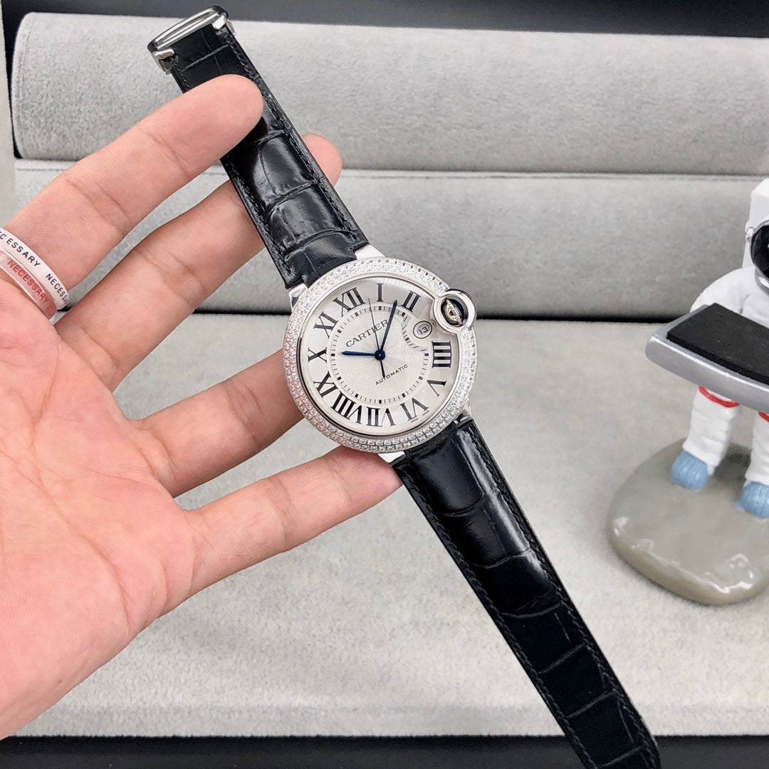 까르띠에 발롱 블루 42mm 화이트골드 다이아베젤