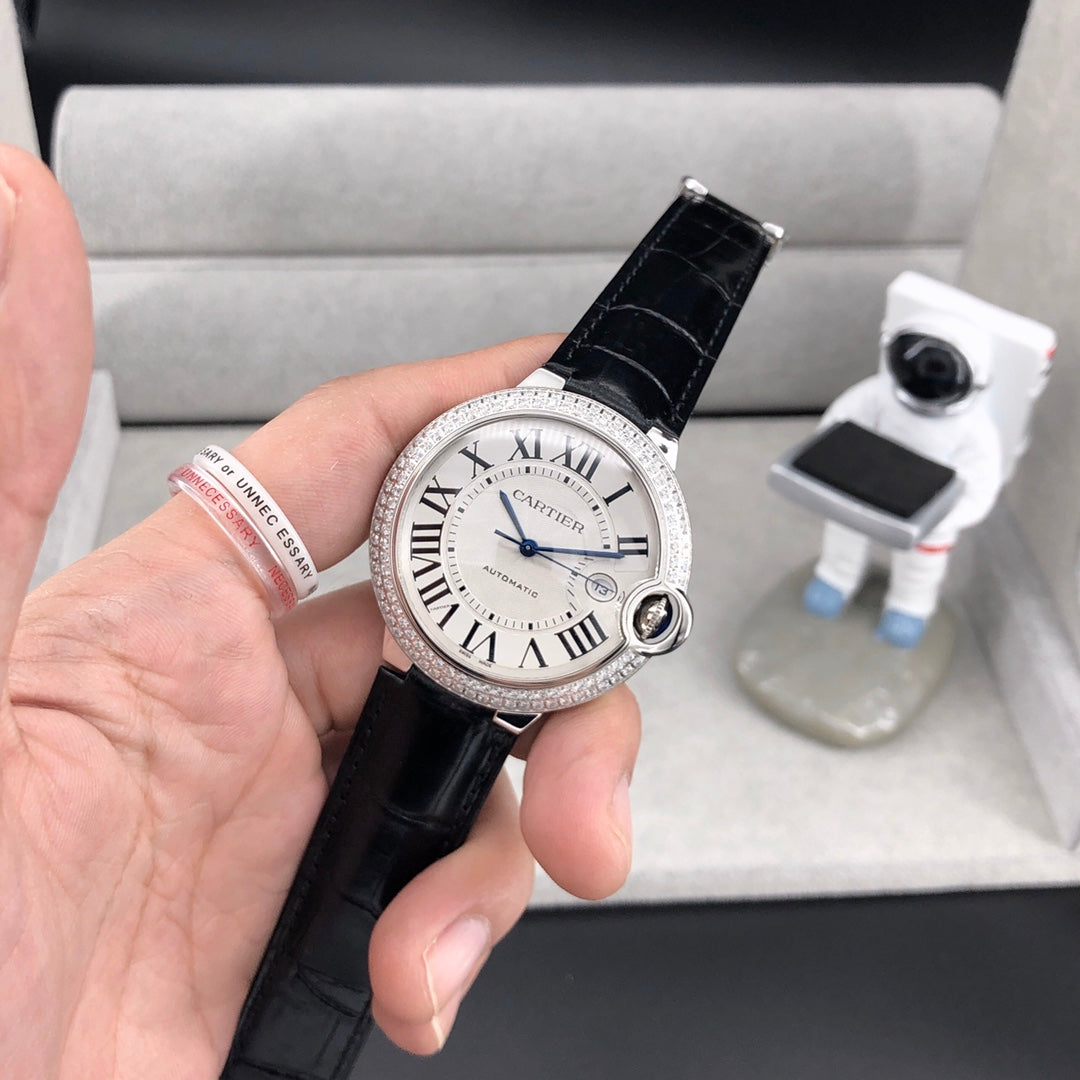 까르띠에 발롱 블루 42mm 화이트골드 다이아베젤