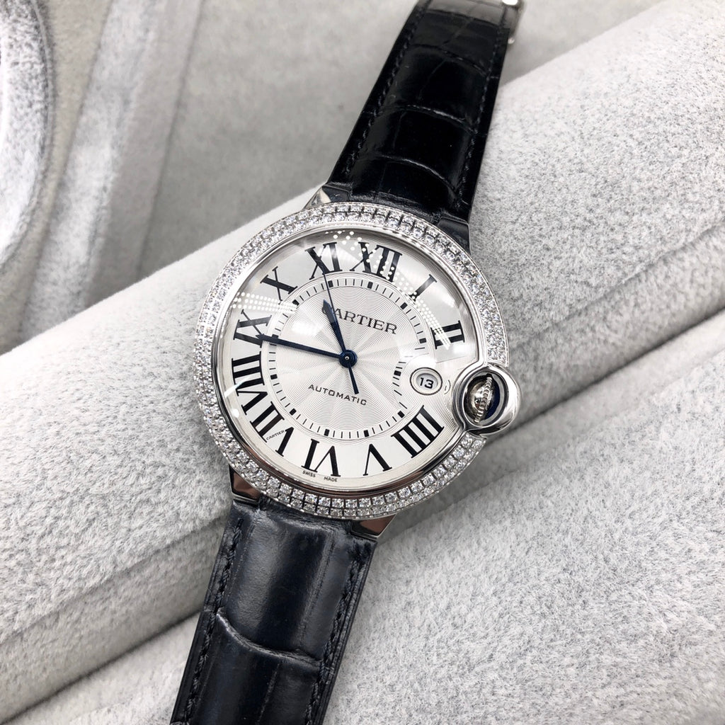 까르띠에 발롱 블루 42mm 화이트골드 다이아베젤