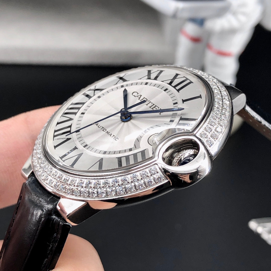 까르띠에 발롱 블루 42mm 화이트골드 다이아베젤