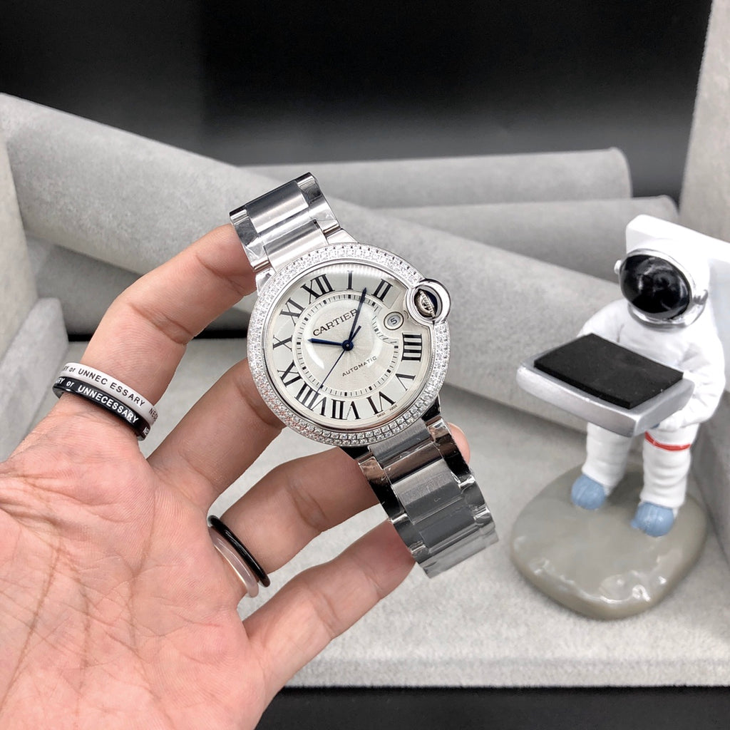 까르띠에 발롱 블루 42mm 스틸 다이아베젤