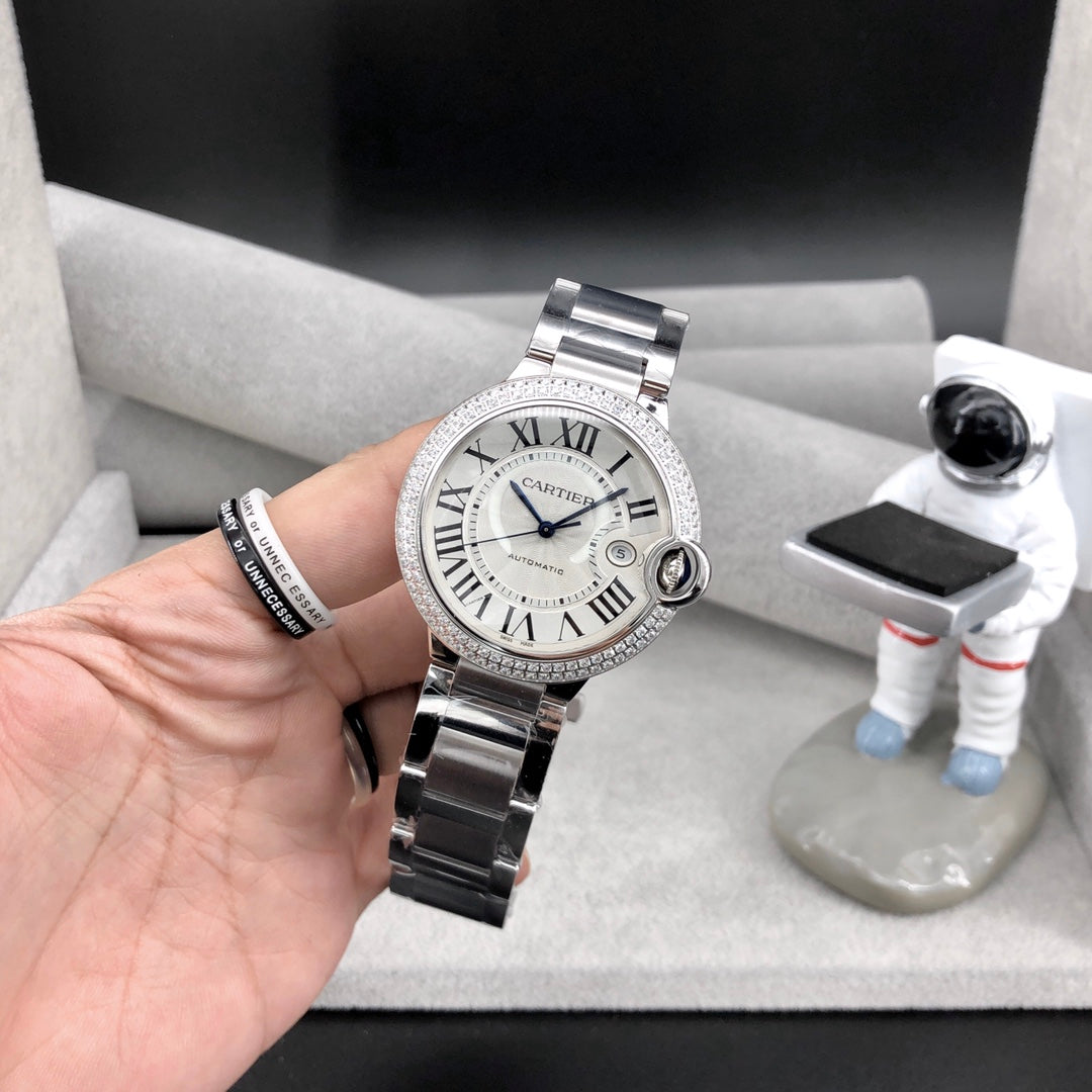 까르띠에 발롱 블루 42mm 스틸 다이아베젤