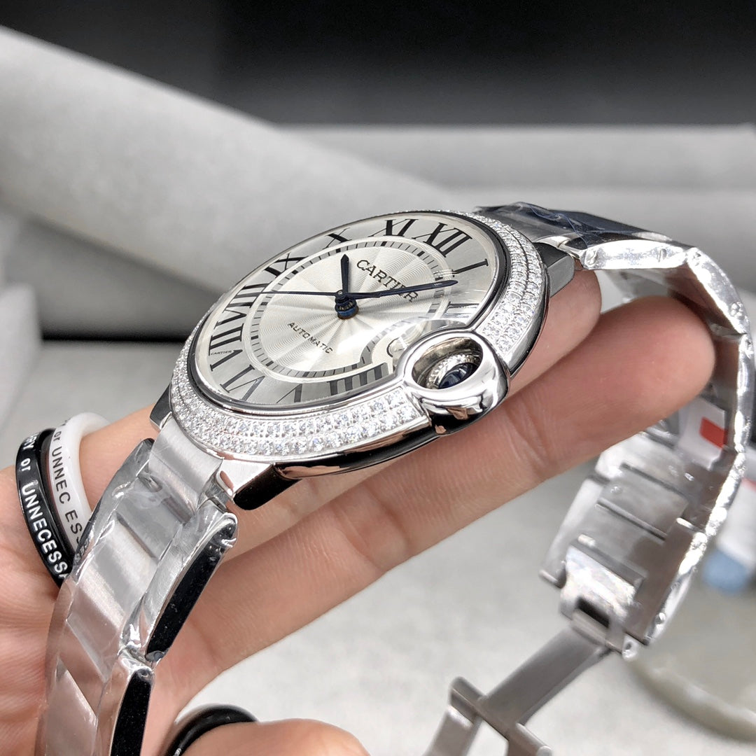 까르띠에 발롱 블루 42mm 스틸 다이아베젤