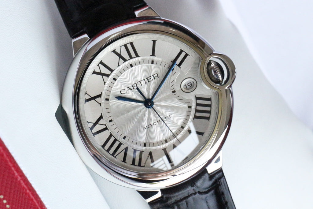 까르띠에 발롱 블루 실버 스틸 가죽 42mm 발롱블루