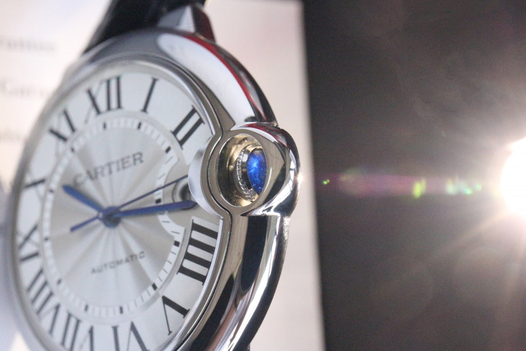 까르띠에 발롱 블루 실버 스틸 가죽 42mm 발롱블루