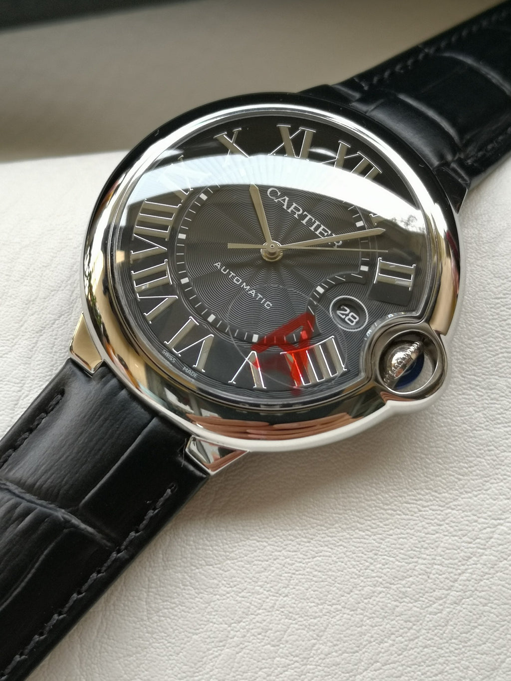 까르띠에 스틸 발롱블루 42mm 검판 (남성용)