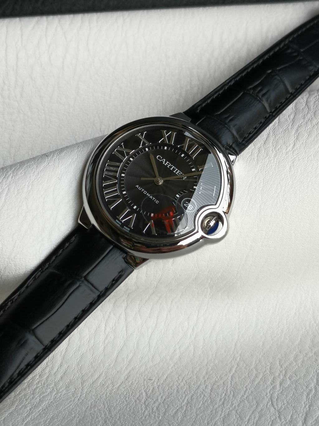 까르띠에 스틸 발롱블루 42mm 검판 (남성용)