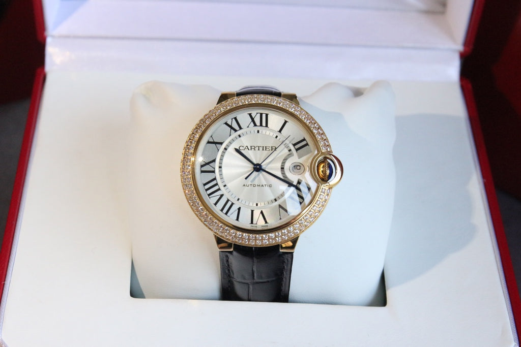 까르띠에 핑크골드 발롱블루 42mm 다이아베젤