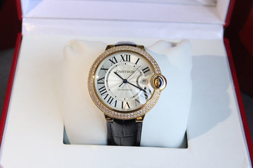 까르띠에 핑크골드 발롱블루 42mm 다이아베젤
