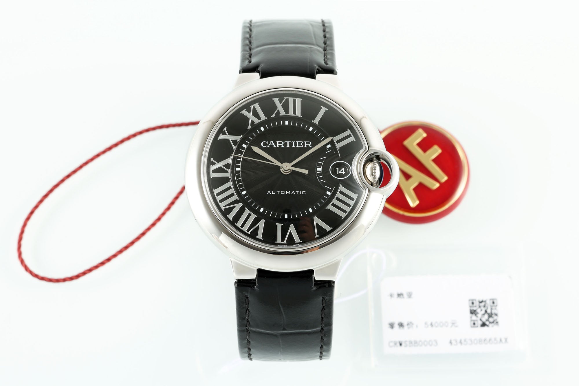 까르띠에 발롱 블루 42mm 블랙 레더