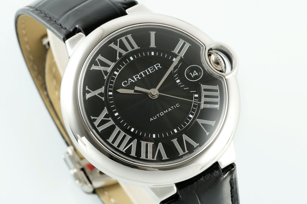 까르띠에 발롱 블루 42mm 블랙 레더
