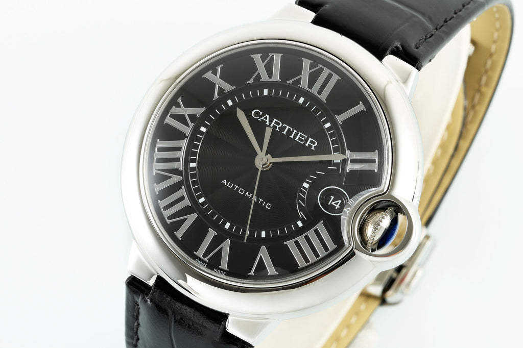 까르띠에 발롱 블루 42mm 블랙 레더