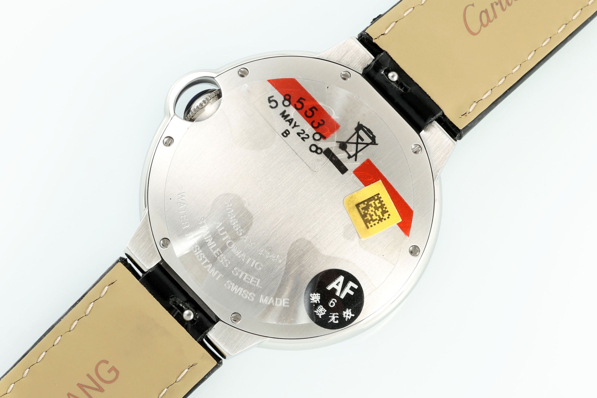 까르띠에 발롱 블루 42mm 블랙 레더