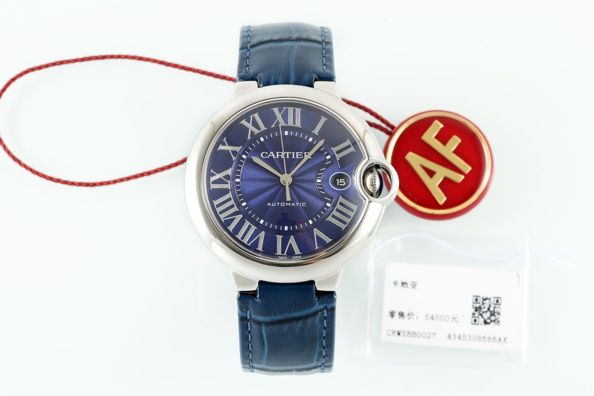 까르띠에 발롱 블루 42mm 블루 레더