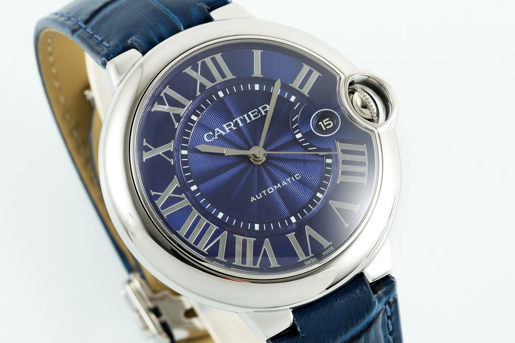 까르띠에 발롱 블루 42mm 블루 레더