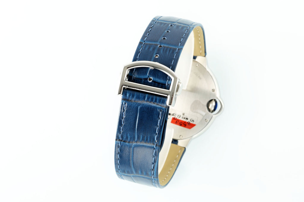 까르띠에 발롱 블루 42mm 블루 레더