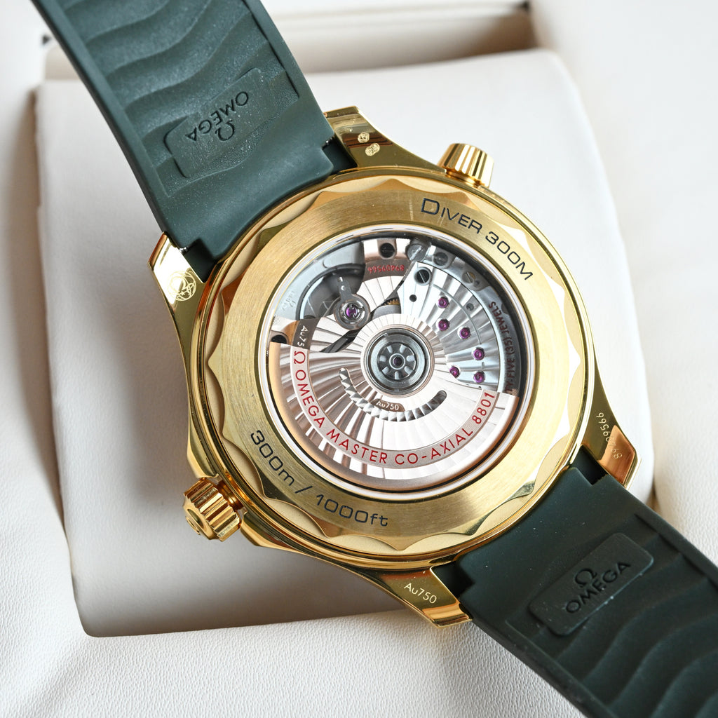 오메가 씨마스터 다이버 300 그린 금통 시계 42mm 문샤인