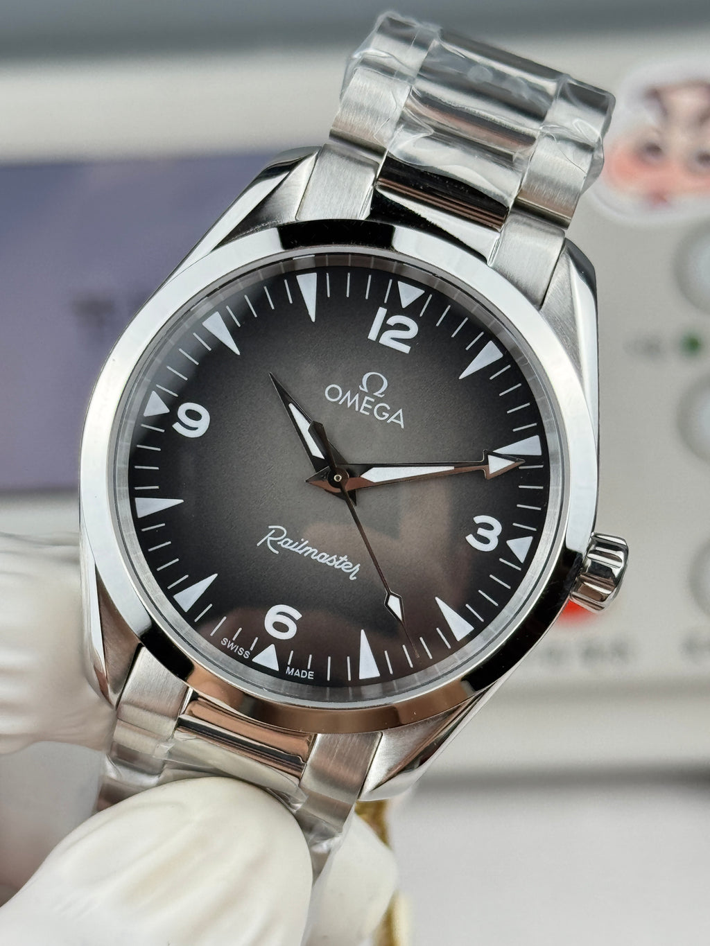 오메가 씨마스터 레일마스터 그레이 시계 38mm 레일마스터