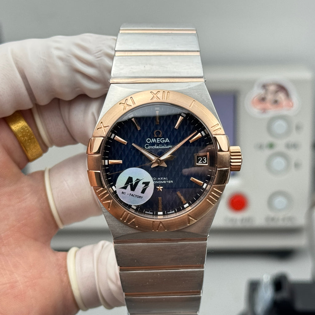 오메가 컨스텔레이션 청판 콤비 시계 38mm 컨스 콤비