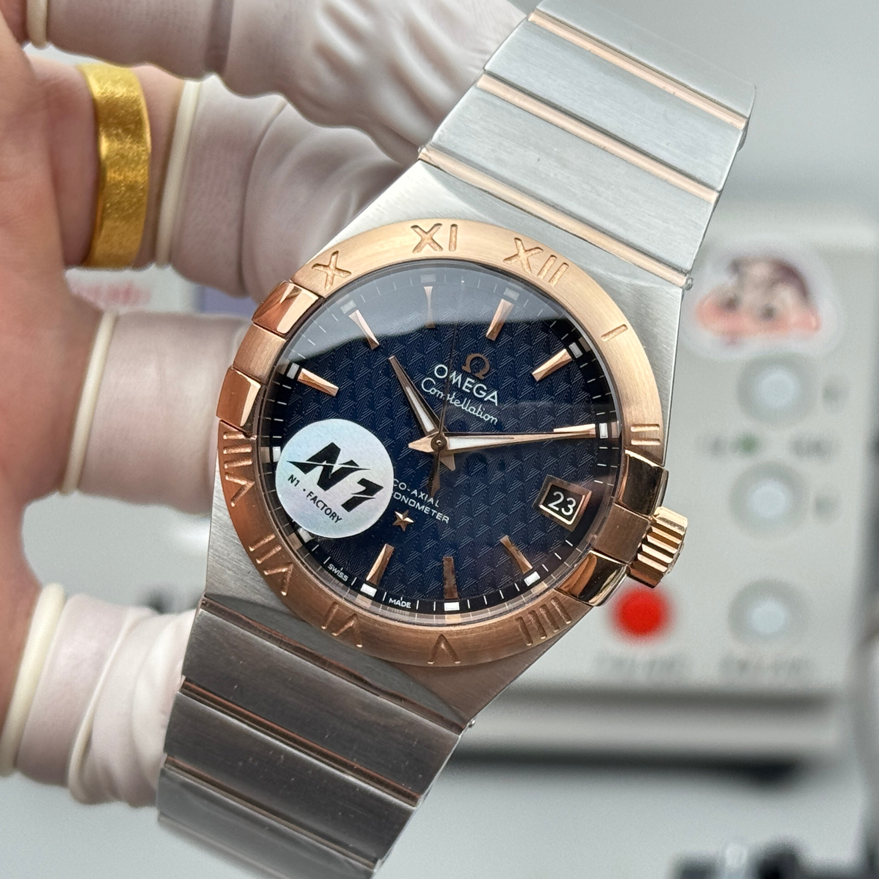 오메가 컨스텔레이션 청판 콤비 시계 38mm 컨스 콤비