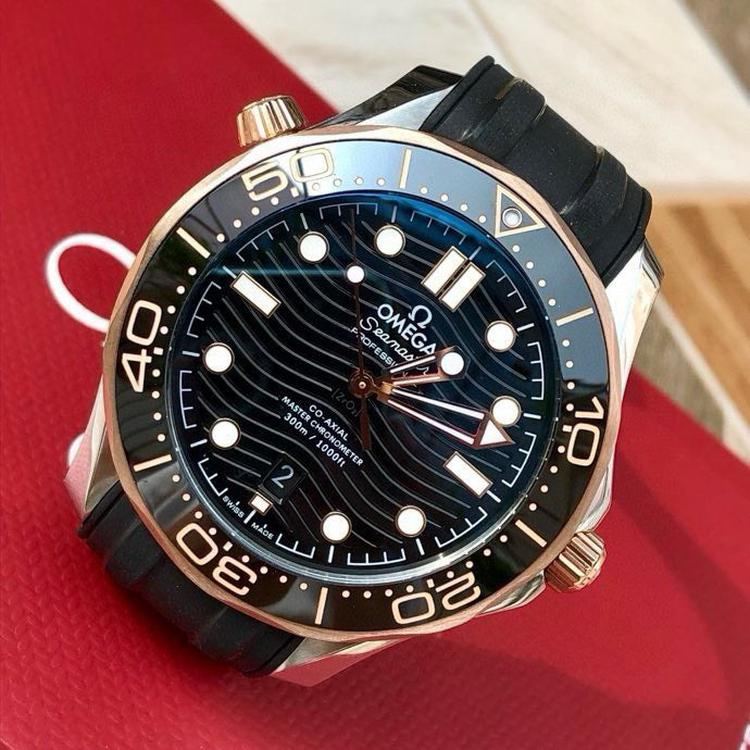 오메가 씨마스터 다이버 300M 블랙 세드나 골드 시계 42mm 흑콤