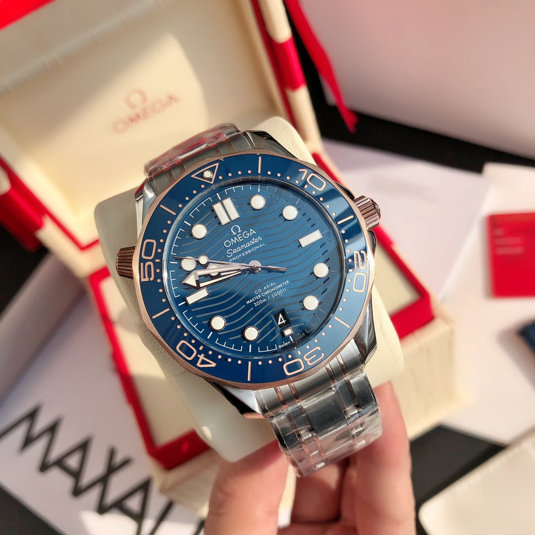 오메가 씨마스터 다이버 300M 스틸 세드나 골드 42mm 청판 콤비