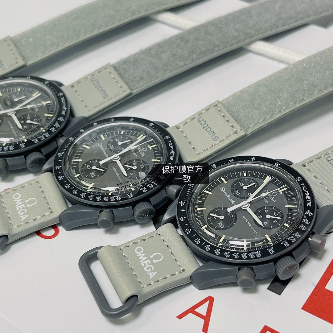 스와치 x 오메가 바이오세라믹 문스와치 딥 그레이 시계 42mm 미션 투 머큐리